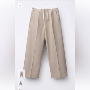 Zara DOUBLE WAISTBAND WIDE-LEG PANTS size XL in perfect preowned condition